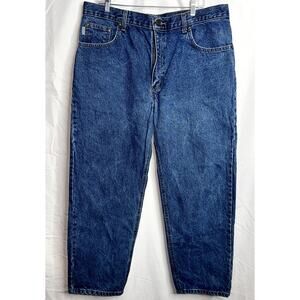 Carhartt Mens Size 36x34 Relaxed Fit Style 2500033409 Medium Wash 5 Pocket Jean